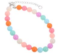 GLEAVI Collar de Cuentas Colorido para Perro Pequeño Tamaño L 30-35 CM Collar Ajustable de Cuentas Decorativas para Mascotas Joyería Ligera para Fiestas Cumpleaños y Navidad