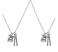 GLEAVI Collar Diseño de Batería Decorativo Colgante de Tambor Único Set de 2 Piezas Pequeño y Ligero Accesorio Creativo para Amantes Música y Decoración de Bolsos