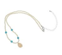GLEAVI Collar Hecho a Mano Conchas Naturales Estilo Bohemio, Cadena Cuello de Aleación Clara, Gargantilla Práctica y Elegante para Mujer en Bodas y San Valentín