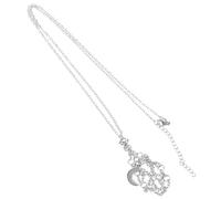 GLEAVI Collar Jaula de Cristal Ajustable Soporte Metálico de Malla Colgante Luna Collar para Piedras Naturales Cadena de Titanio Tamaño S Accesorio de Joyería para Mujer