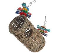 GLEAVI Columpio para Loros y Periquitos Hamaca Colgante de Paja Simple y Delicada Juguete Atractivo para Aves Ideal para en Casa y Uso en Jaulas Resistentes a Mordeduras