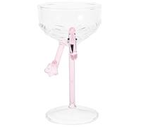 GLEAVI Copa de Vino Creativa Vidrio Transparente con Diseño Flamenco Rosa Copa de Cóctel Elegante para Fiestas Bodas y Celebraciones para Bebidas Frías y Uso Hogar o Discotecas