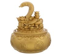 GLEAVI Cornucopia de la Serpiente del zodíaco decoración de Estante de Oro muñeca Serpiente del Zodiaco Chino año Chino Serpiente año de la Serpiente aleación Golden