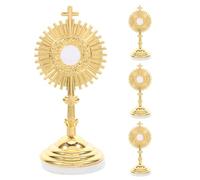 GLEAVI Crucifijos de pie (4 unidades): Cruz de aleación decorativa para el hogar. Crucifijo católico de Jesús para el culto familiar, la iglesia y actividades religiosas.
