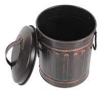 GLEAVI Cubo para Cenizas de Hierro Negro Vintage, 1 Pieza, Tapa Resistente y Capacidad Grande, Cubo Multiusos para Chimeneas, Fogatas y Barbacoas, Contenedor Seguro para Carbón y Cenizas