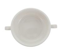 GLEAVI Cuenco Cerámico para Vapor con Doble Asa Recipiente para Guisar Sopa Diseño Simple Superficie Esmaltada Fácil de Limpiar para Hogar y Restaurante