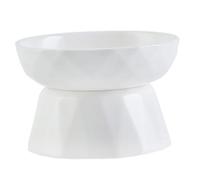 GLEAVI Cuenco Elevado de Cerámica para Gatos Diseño Ergonómico y Gran Capacidad, Cuenco Blanco Adecuado para Alimentar y Proteger la Salud de Gatos y Cachorros