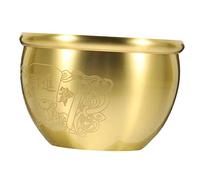 GLEAVI Cuenco Fortuna Chino de Cobre Cuenco Decorativo para Escritorio Adorno de Feng Shui para Oficina y Hogar de Festivo