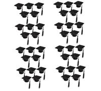 GLEAVI Decoración del Sombrero del Doctor Gorras De Graduación Vino Borla Mini Tapas De Botellas De Graduación Sombreros De Graduacion Negro Tela No Tejida 10 Piezas X 4