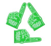 GLEAVI Dedos de Espuma EVA Número 1 para Animadoras 3 Piezas Color Verde Accesorio Generador de Ruido para Eventos Deportivos y Fiestas Mano Gigante para Animación y Apoyo de Equipos