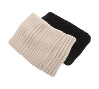 GLEAVI Diademas de Punto Vertical para Mujer 2 Unidades Beige y Negro, Diademas para Clima Frío Orejeras Cálidas, Accesorio Invierno para Correr, Senderismo y Actividades al Aire Libre