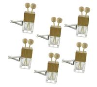 GLEAVI Difusores De Aceites Esenciales Coche 8ml, Pack 6 Botellas De Vidrio Difusor De Aromaterapia Para Automóviles, Decoración Interior, Frescura y Aroma Para Conductores y Pasajeros