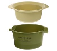 GLEAVI Escurridor de Verduras de Doble Capa Desmontable para Cocina, Cesta Colador de Frutas y Verduras de Plástico Pp, Color Verde Matcha Redondo, Cuenco Colador Resistente Reutilizable