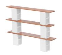 GLEAVI Estantería Pequeña de Madera para Casa de Muñecas 3 Niveles, Diseño en Forma de Bloque de Ladrillo, Adecuado para Organizar y Decorar Espacios Miniatura