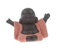 GLEAVI Estatua de Buda Maitreya de Cerámica Sonriente Adorno para Decoración y Ceremonia del Escultura Artesanal con Base Antideslizante para Comienzos y