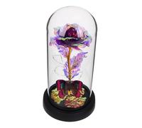 GLEAVI Eterna Eterno Iluminar En Conserva Interior Lámpara Floral Inmortal Decorativo Preservado Operado Iluminado Presente del Día De San Valentín Púrpura Vidrio