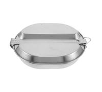 GLEAVI Fiambrera de Acero Inoxidable - 22 x 17 cm (8,65 x 6,56 Pulgadas) - Recipiente metálico para Alimentos con asa - Vajilla Reutilizable para Camping, Senderismo, picnics, Trabajo y Viajes