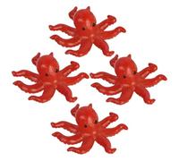 GLEAVI Figuras Realistas de Pulpo en Plástico, Pack de 4 Piezas para Decoración de Hogar y Oficina Temática Marina