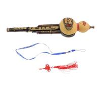 GLEAVI Flauta Hulusi de Estilo Étnico en Tono C Instrumento Folclórico Chino Hecho a Mano Cuerpo de Bambú Púrpura Natural Instrumento de Viento para Principiantes y Estudiantes