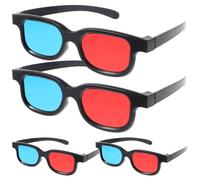 GLEAVI Gafas 3D Rojas y Azules de Plástico para Ver Películas Casa Compatibles TV Proyector y Ordenador Pack de 4 Unidades para Cine y Entretenimiento