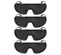 GLEAVI Gafas Estenopeicas Correctoras Negras 4 Unidades Gafas de Plástico para Entrenamiento Visual Protección Ocular para Miopía y Astigmatismo Uso Diario y Actividades al Aire Libre