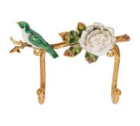 GLEAVI Gancho de modelado de pájaros: Gancho decorativo de pared con pájaro vintage en rama y flor. Perchero de pared para colgar llaves, abrigos, sombreros, toallas y bolsos.