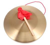 GLEAVI Gong Instrumento de Percusión Cómodo y Sonido Puro Dorado de Aleación de Cobre y Acero de Mano Varios estilos con Martillo para Niños para Celebraciones