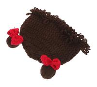 GLEAVI Gorro de Lana Infantil Peluca, Marrón, para Invierno y Juego | Ajuste Elástico, Sujeción Segura de Adorno, Uso Diario, Cómodo Día, para Cabeza de Niño Niña