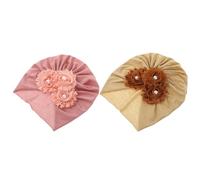 GLEAVI Gorro Orejeras Niña 2piezas Turbantes de Algodón Imitación Rosa Cómodos Diseño Simple para Sesión de Fotos y Uso Diario