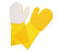 GLEAVI Guantes de Látex para Limpieza de Cocina Impermeables y Reutilizables 2 Piezas Esponja Integrada para Lavar Platos y Limpieza Doméstica Color Amarillo y Blanco Mano Derecha