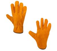 GLEAVI Guantes de Soldadura de Piel Aterciopelada Naranja, Resistentes al Desgaste y Absorbentes de Sudor para Trabajos de Soldador y Procesamiento Farmacéutico