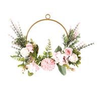 GLEAVI Guirnalda Colgante de Flores Artificiales de Hierro y Tela para Puerta de Entrada, Decoración de Boda, Estilo Rústico y Nórdico, Nunca se Marchita ni Cae