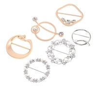 GLEAVI Hebillas para Camiseta y Bufanda Gemas de Imitación, Clip Metálico Decorativo para Mujer, Accesorios Elegantes para Ropa, Juego de 6 Piezas Multifuncionales para Uso Diario