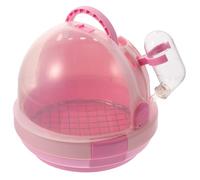 GLEAVI Jaula de Viaje para Loros Portátil 2 Piezas Rosa Cápsula Espacial y Base de Malla Galvanizada Transportín para Aves Pequeñas Ventilación para Actividades al Aire Libre y Viajes