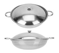 GLEAVI Juego de 2 Ollas de Acero Inoxidable Doble Asa, Transferencia de Calor Uniforme, Seguras para Cocinar Mariscos y Hot Pot