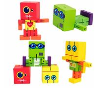 GLEAVI Juguetes De Robot De Madera Rompecabezas para Robot para Juguete De Robot Juguete De Rompecabezas Juguete De Robot De Bloques De Madera Juguete De Robot Educativo Juguete