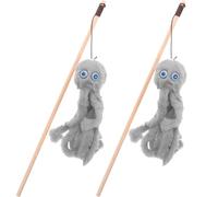 GLEAVI Juguetes para Gatos Interactivos Palo de Felpa Forma Pulpo 2 Piezas para Uso en Interiores y Estimulación de Gatos