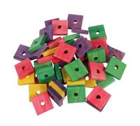 GLEAVI Juguetes para Loros de Virutas de Madera DIY 50 Piezas Mezcla de Colores Juguete para Morder Pájaros Seguro y Natural Adecuado para Cacatúas Periquitos y Aves Pequeñas