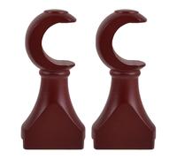 GLEAVI Kit de Soportes de Barra de Cortina de Madera Marrón Rojizo 35 CM, Base para Montaje en Pared y Techo, 2 Unidades, Soporte de Alta Resistencia para Cortinas, Uso en Dormitorio y
