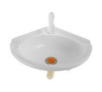 GLEAVI Lavabo de baño de Esquina de Pared, de plástico Blanco, Triangular, con Grifo, Ideal para baños pequeños y Balcones.