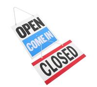 GLEAVI Letreros para Puertas de Entrada Abiertos y Cerrados, 2 Piezas Pvc con Impresión Doble Cara, Señales Reutilizables Rojo y Azul para Oficinas y Tiendas, Cartel Horario Apertura