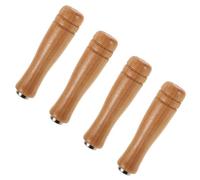 GLEAVI Mango de Lima de Madera Natural Ergonómico 4 Piezas F Tipo Agujero Interior de 6 MM Mango Resistente para Lima de Metal y Taladro Manual Portátil Multiusos
