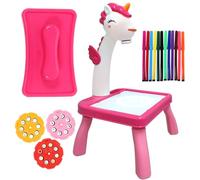 GLEAVI Mesa de Dibujo Proyector de Dibujos de Unicornio Educativa y Borrable Juguete Creativo de Arte para Niñas y Juego Multifuncional de Proyección de Pintura Rosa