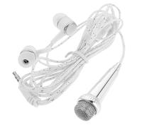 GLEAVI Micrófono Portátil Mini para Cantar en Casa, sin Necesidad de Energía Externa, Color Plata, Fabricado en Plástico, Adecuado para Entretenimiento Familiar y Amigos