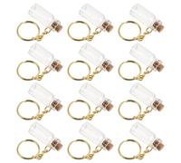 GLEAVI Mini Botellas de Vidrio de 2ml con Tapa de Corcho Dorada, Pack de 12 Unidades para Manualidades y Decoración en Mesa de Bricolaje