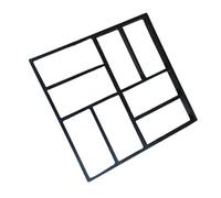 GLEAVI Molde de Piso de Plástico Negro 39x39 Cm 8 Rejillas para Pavimento de Hormigón, Molde para Hacer Escalones y Decoración de Piedras para Césped en Jardín, Patio y Exteriores