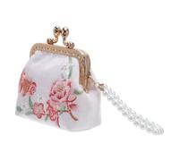 GLEAVI Monedero Bordado Chino de Mano Cartera Floral Bordada de Tela Neceser Pequeño Cierre Bordado para Portabilidad Diaria y Almacenamiento de Monedas y Billetes