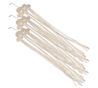 GLEAVI Organizador de Cintas y Pinzas para Cabello Decorativo y Fácil de Colgar de Niñas 3 Piezas Colgador de Pared de Madera y Tela Beige para Dormitorio