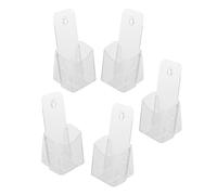 GLEAVI Organizador de Escritorio Acrílico Transparente para Folletos Trípticos A4, Expositor de Pared y Sobremesa, 5 Unidades, Soporte para Material Publicitario y Documentos,