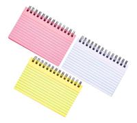 GLEAVI Pack de 3 Blocs de Notas en Espiral para Estudiantes Superficie Lisa y Diseño Simple, Material de Papel y Plástico Adecuado para Uso Diario y Vacaciones